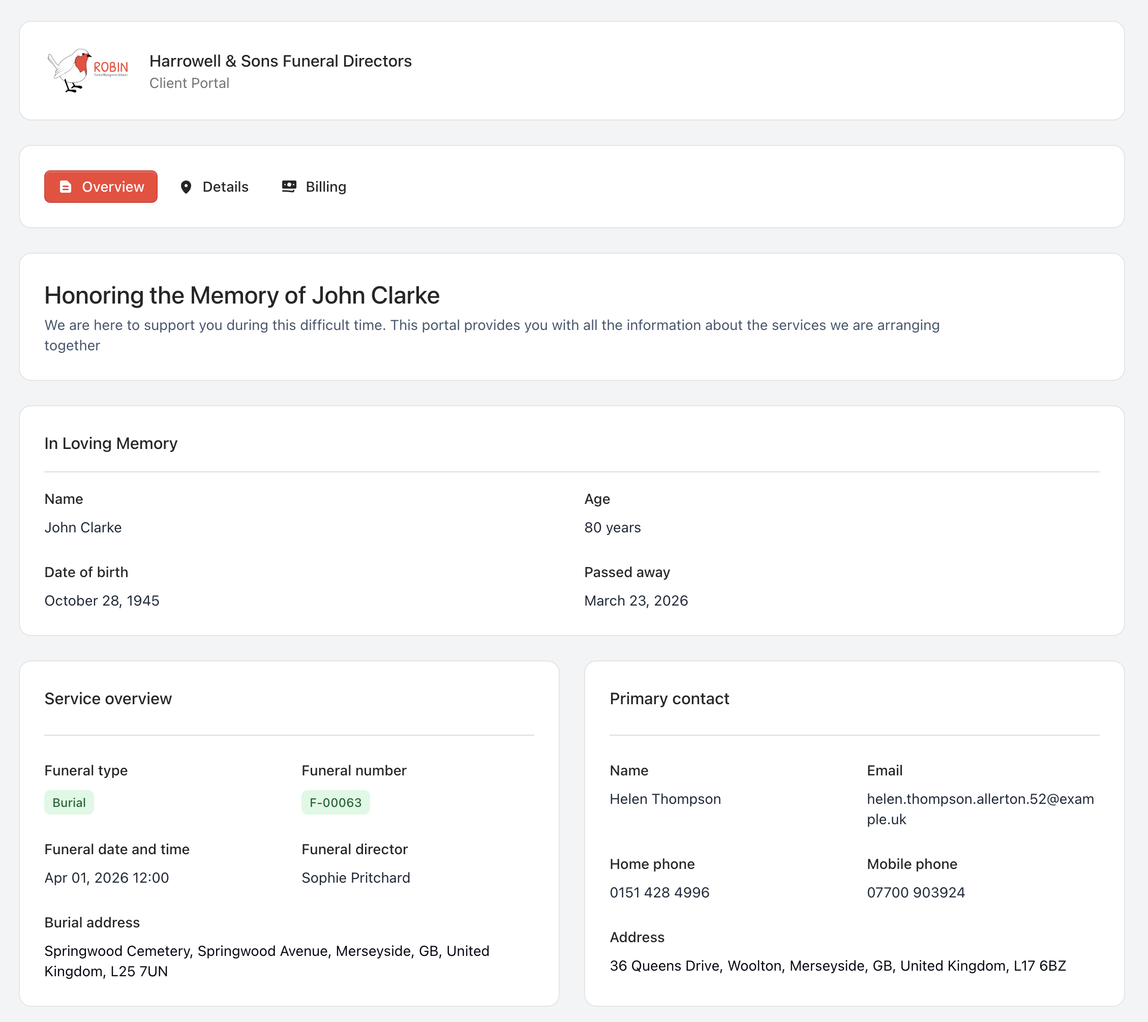 Robin family portal preview